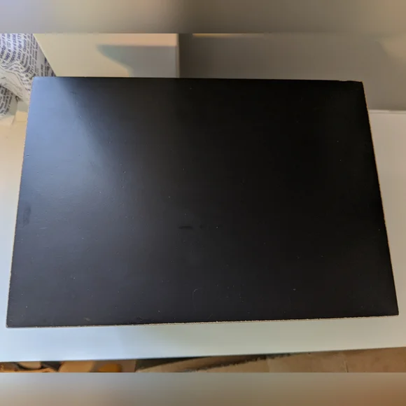 Black wooden hinged trinket jewelry box - Picture 7 of 8